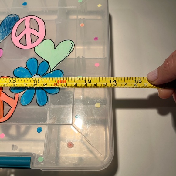 Adorable hand painted plastic craft storage.  The name Joey is painted on top! - Picture 4 of 6